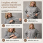 Maglione maglia da donna casual e ampia, con girocollo, maniche lunghe, spalle scese, maniche a pipistrello e arricci laterali