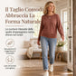 Maglione maglia da donna casual e ampia, con girocollo, maniche lunghe, spalle scese, maniche a pipistrello e arricci laterali