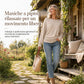 Maglione maglia da donna casual e ampia, con girocollo, maniche lunghe, spalle scese, maniche a pipistrello e arricci laterali