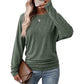 Maglione maglia da donna casual e ampia, con girocollo, maniche lunghe, spalle scese, maniche a pipistrello e arricci laterali