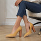 Décolleté donna eleganti con punta a punta e tacco alto ampio
