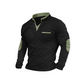 Maglia pullover casual da uomo con colletto alto e maniche lunghe, design con pannelli a contrasto