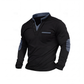 Maglia pullover casual da uomo con colletto alto e maniche lunghe, design con pannelli a contrasto