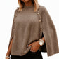 Poncho Maglione in Maglia con Bottoni per Donna