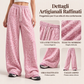 Pantaloni della tuta a gamba larga da donna, con stampa leopardata casual