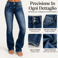 Jeans da donna a vita alta con doppio bottone e taglio bootcut