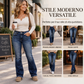 Jeans da donna a vita alta con doppio bottone e taglio bootcut