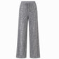 Pantaloni a gamba larga da donna in paillettes scintillanti