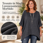 Top Donna Ampio con Maniche a Pipistrello e Taglio Asimmetrico