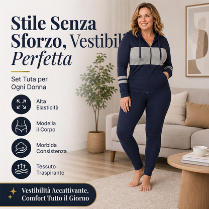 Set da 2 pezzi con felpa con cappuccio e pantaloni da donna
