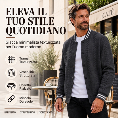 Giacca da baseball casual da uomo in jacquard