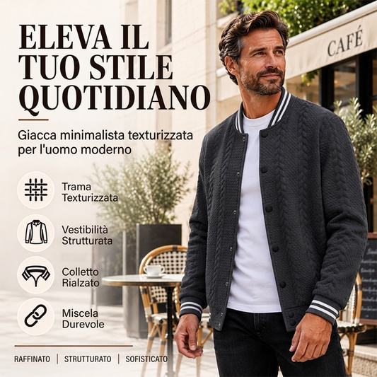 Giacca da baseball casual da uomo in jacquard