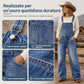 ⏰ Ultimo Giorno di Saldi – SCONTO 50% ✨Salopette denim elasticizzata da donna, jumpsuit a gamba larga con spallacci regolabili