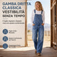 ⏰ Ultimo Giorno di Saldi – SCONTO 50% ✨Salopette denim elasticizzata da donna, jumpsuit a gamba larga con spallacci regolabili