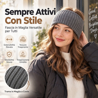 Fascia sportiva larga in maglia a coste