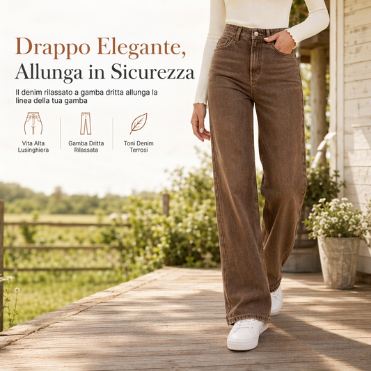 ⏰ Ultimo Giorno di Saldi – SCONTO 50% ✨Jeans di denim a gamba dritta e vestibilità morbida da donna