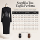 ✨Disponibilità limitata, non lasciartelo sfuggire!🎉Abito da donna a maniche lunghe con scollo a U, stile patchwork, aderente