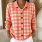 Maglione a quadri da donna con abbottonatura frontale