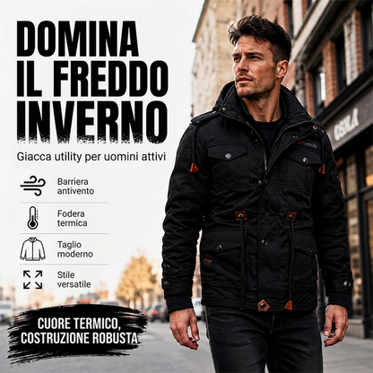 ⏰  Sconto del 50% di cambio stagione – qualità a metà prezzo! ✨Giacca invernale termica per uomo con cappuccio staccabile