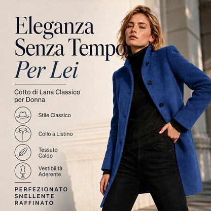 🍂 Classico e caldo – Cappotto in lana vintage con colletto alla coreana – Tessuto di lana morbido, taglio elegante e abbinabile in molti modi