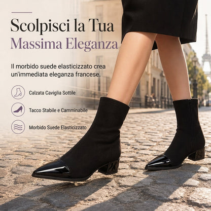 ✨Disponibilità limitata, non lasciartelo sfuggire!🎉Stivaletti alla caviglia da donna in stile francese, con punta sottile, vestibilità aderente ed elegante, per primavera e autunno