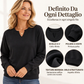 Felpa da donna casual con scollo a V e spacco
