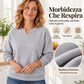 Felpa da donna casual con scollo a V e spacco