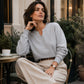 Felpa da donna casual con scollo a V e spacco
