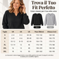 Felpa da donna casual con scollo a V e spacco