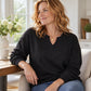 Felpa da donna casual con scollo a V e spacco