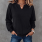 Felpa da donna casual con scollo a V e spacco