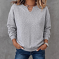 Felpa da donna casual con scollo a V e spacco