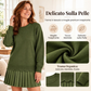 Set maglia con orlo smerlato e gonna a pieghe per donna