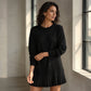 Set maglia con orlo smerlato e gonna a pieghe per donna