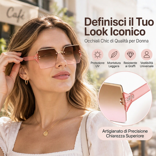 🕶️Occhiali da sole da donna squadrati senza montatura alla moda