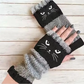 🐱 Guanti da donna lavorati a maglia con gattini — Per mani calde e dita libere🧶