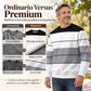 Felpa casual a righe da uomo con girocollo