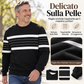 Felpa casual a righe da uomo con girocollo