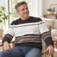 Felpa casual a righe da uomo con girocollo
