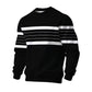 Felpa casual a righe da uomo con girocollo