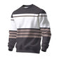 Felpa casual a righe da uomo con girocollo