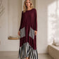 ⏰ Ultimo Giorno di Saldi – SCONTO 50% ✨Abito lungo maxi a maniche lunghe patchwork a righe da donna