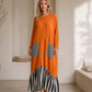 ⏰ Ultimo Giorno di Saldi – SCONTO 50% ✨Abito lungo maxi a maniche lunghe patchwork a righe da donna