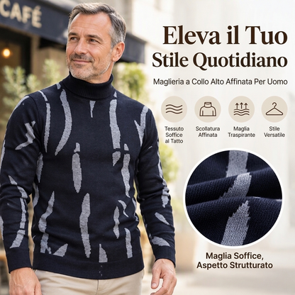 ⏰  Sconto del 50% di cambio stagione – qualità a metà prezzo! ✨Maglione casual da uomo a collo alto, vestibilità slim
