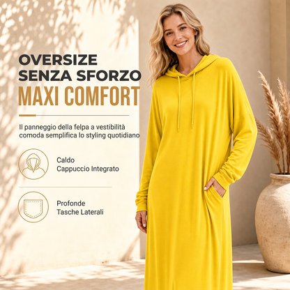 ✨ Appena arrivati – Solo oggi il 50% di sconto! Abito casual da donna con cappuccio tinta unita
