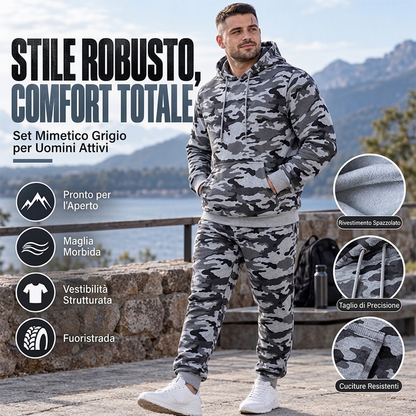 ⏰ Ultimo Giorno di Saldi – SCONTO 50% ✨Set uomo felpa con cappuccio e pantaloni in ciniglia con fodera pelliccia artificiale