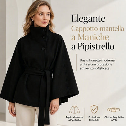 ✨Nuovi arrivi!✨Mantello a trench da donna, colletto alto, abbottonato, con cintura