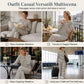 Set da donna Loungewear con top a maniche lunghe girocollo a righe, casual e ampio, e pantaloni con coulisse
