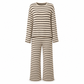 Set da donna Loungewear con top a maniche lunghe girocollo a righe, casual e ampio, e pantaloni con coulisse