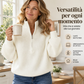 ⏰ Il conto alla rovescia è iniziato – 50% di sconto solo per altri 3 giorni! Maglione donna a maniche lunghe, con mezza zip e collo a lupo